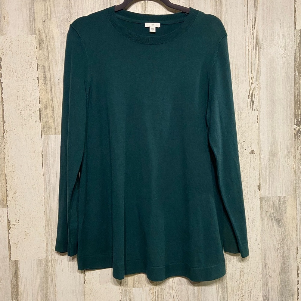 J. Jill Teal Crewneck Long-Sleeve Sweater